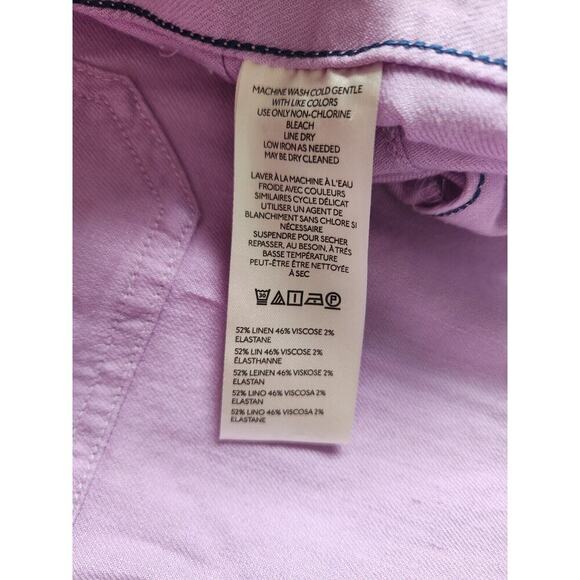 NWT thropologie The Colette Cropped Wide-Leg Linen Pants Sz 30P Lavender 7B408 - Picture 16 of 16